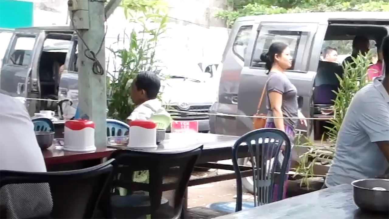 Burmese Big Boobs MILF getting into minivan