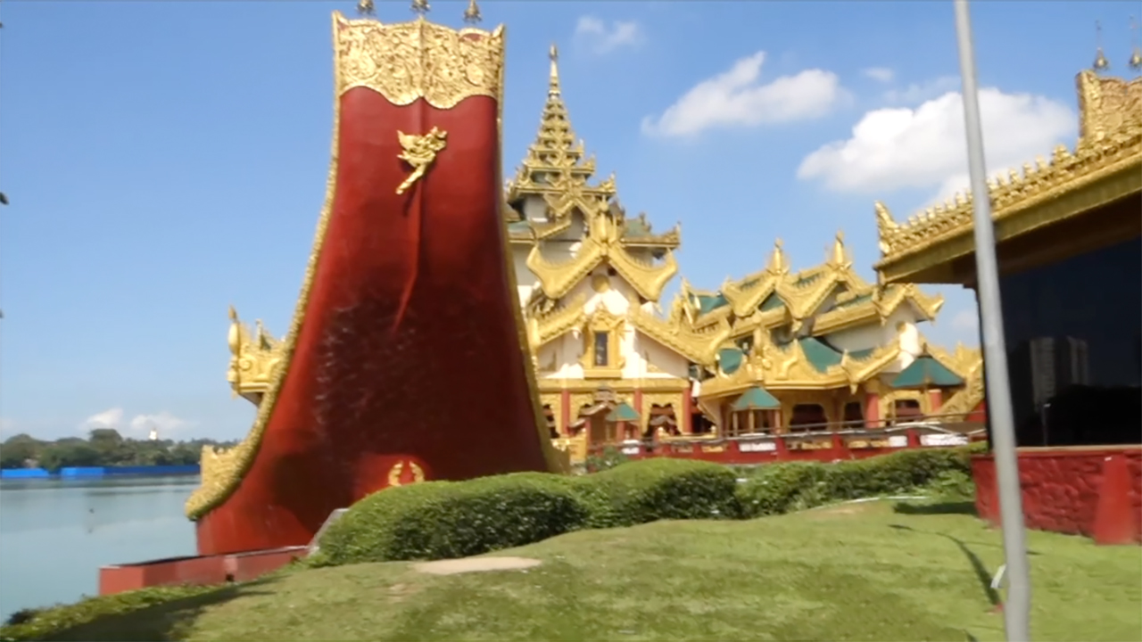 Golden roofs at Golden Duck park