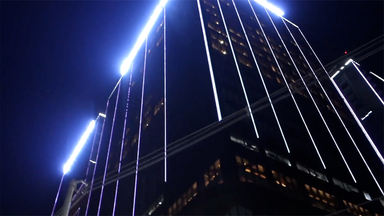 Lit up tron style Modern Architecture In Myanmar