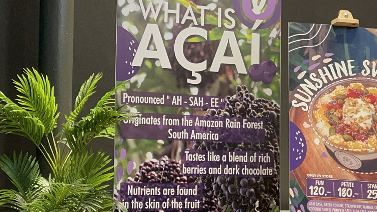 Acai Berry Bangkok information sign