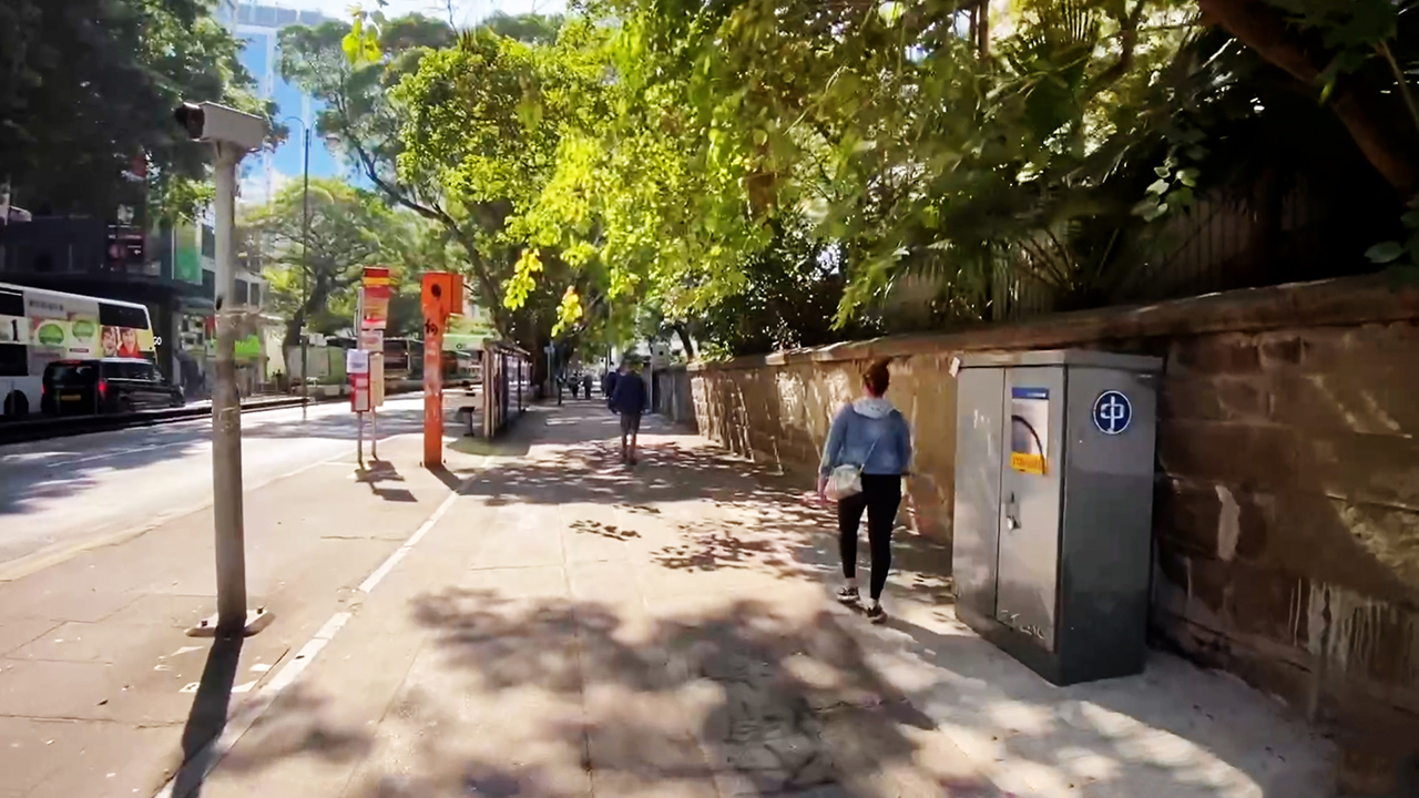 Girl with nice ass walking in Hong Kong Sunny weather