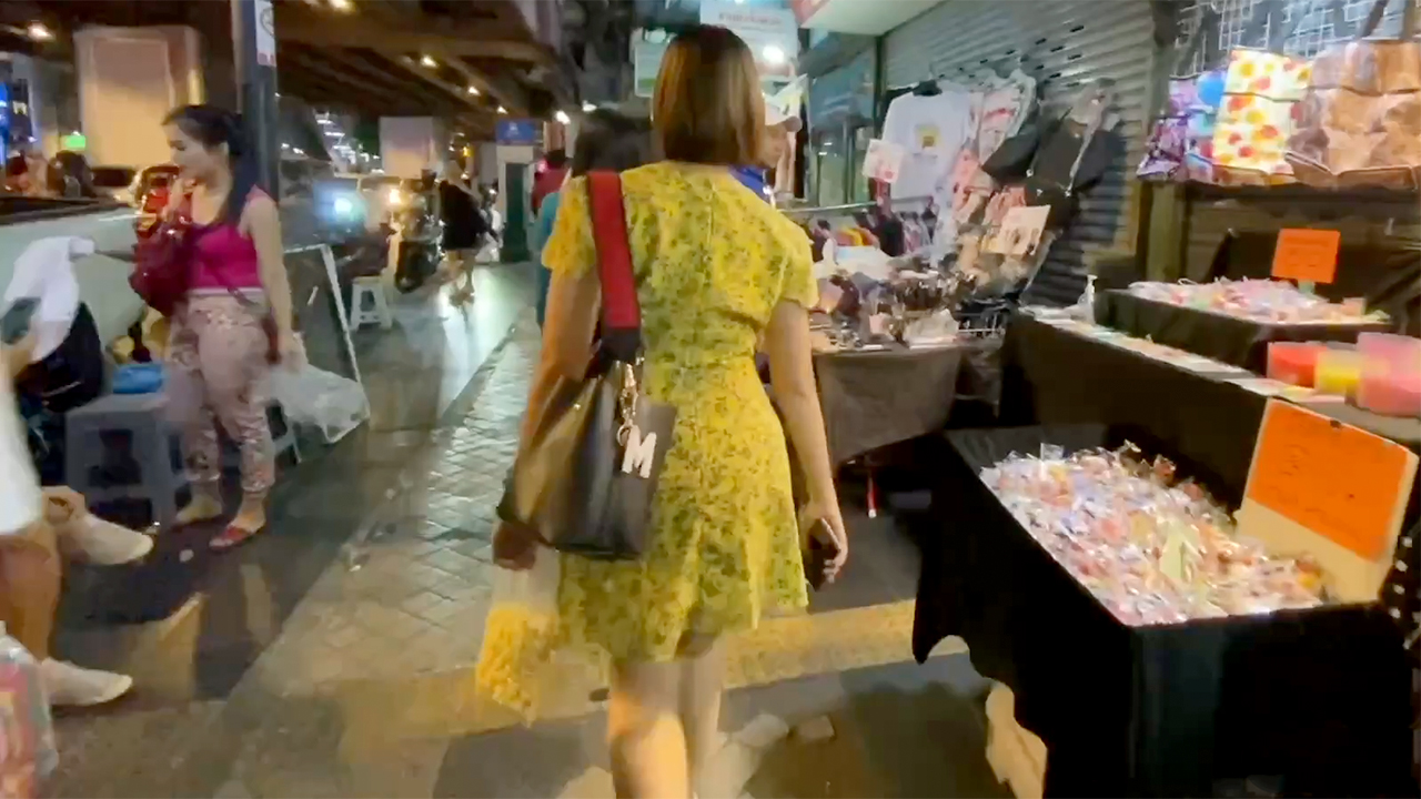 Following a Butt In Dress walking through Silom District