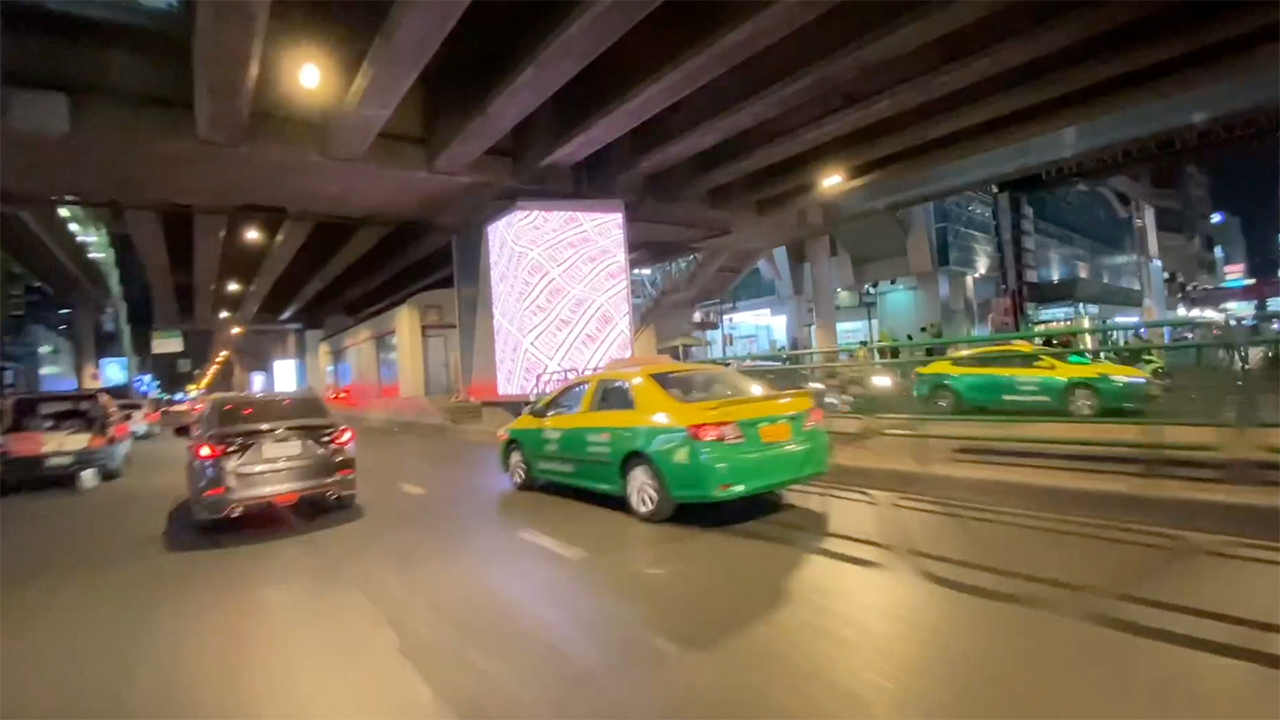 View of road from back of Bangkok Bike Taxi