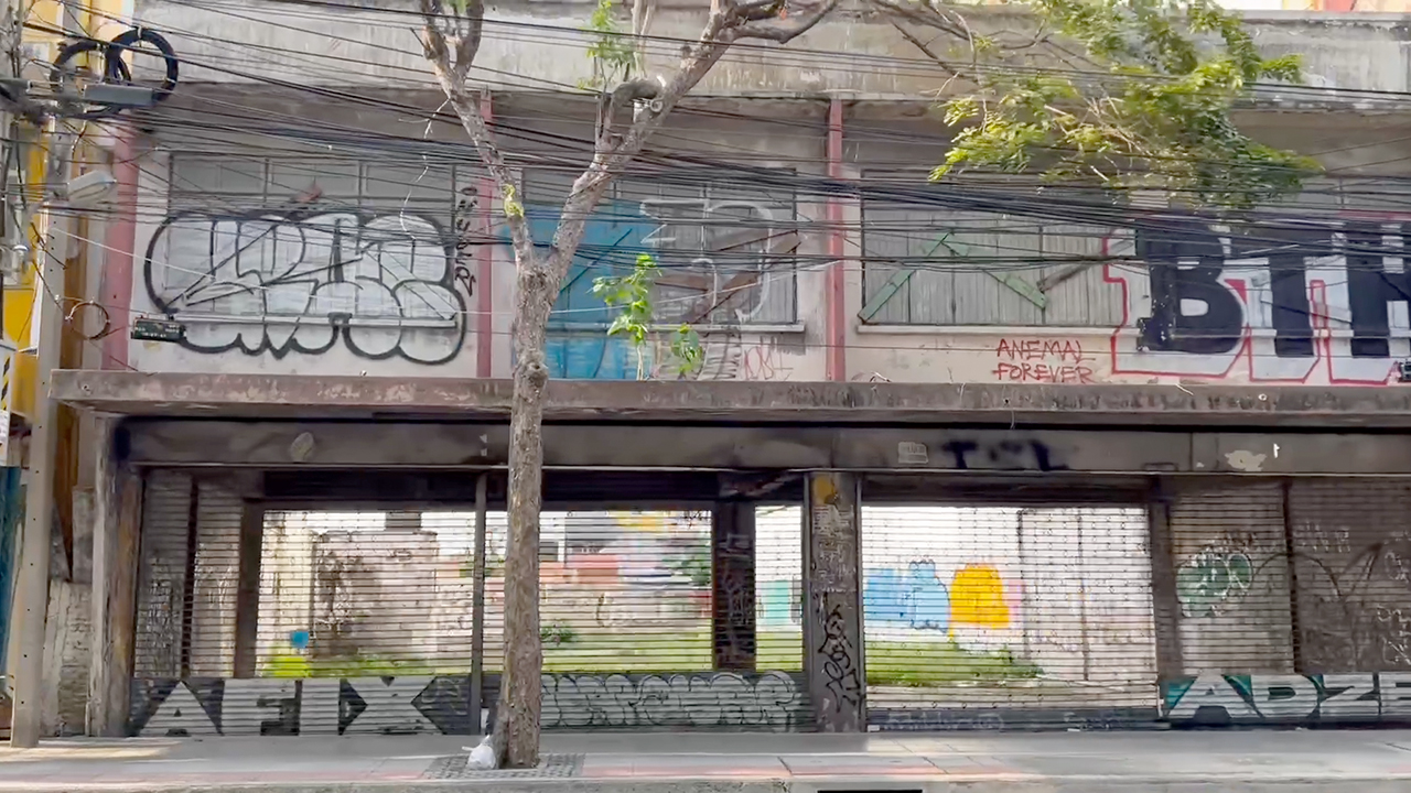 View of Bangkok Graffiti on abandoned building