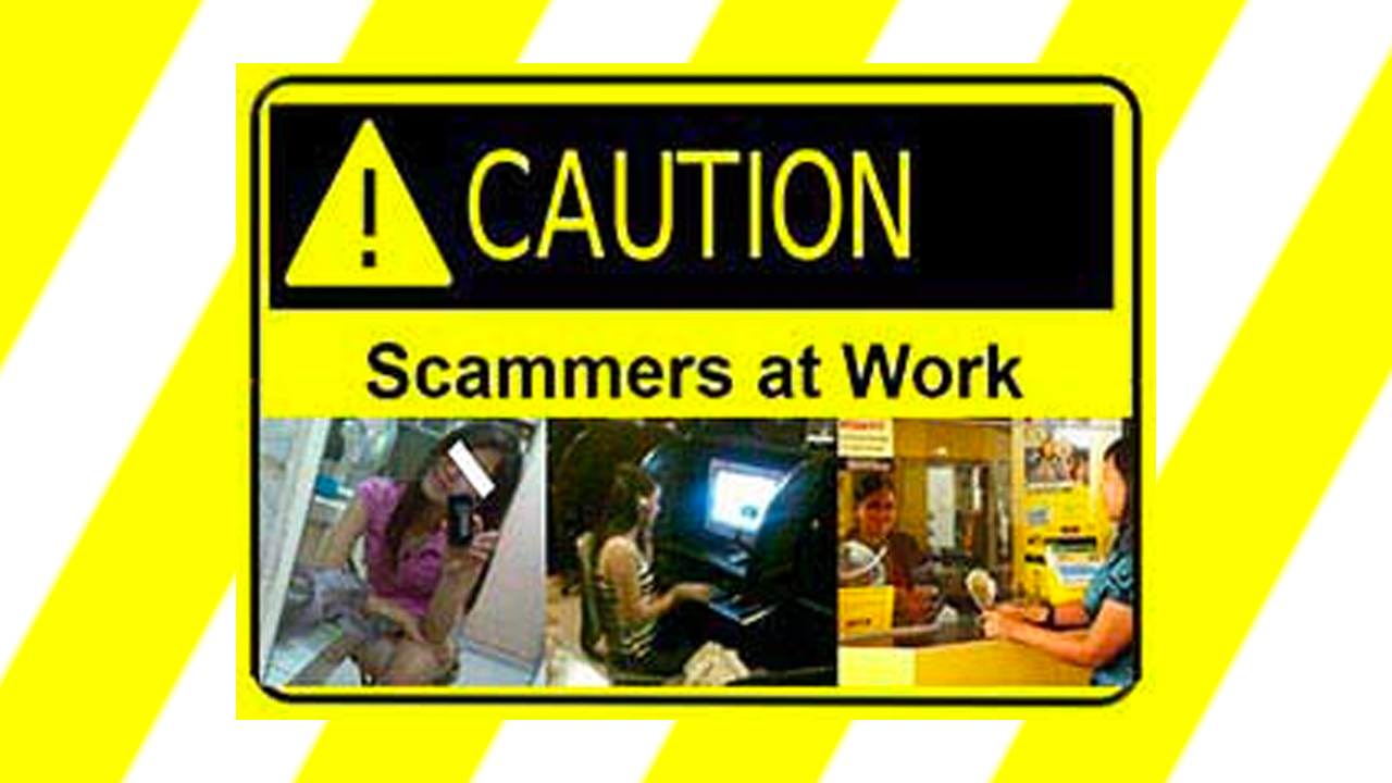 Cute girls in Caution for Filipina Chat Scammer girls graphic