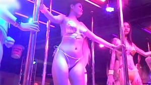 Nuchy on stage at club giving Sexy Asian Dance performance