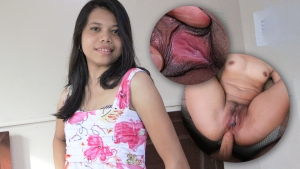 Cute Filipina smiles with graphics of her Asian Ass Fucking and pussy spreading images