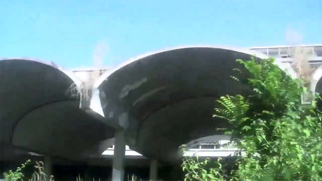 View of arches at entrance of the old CLark AFB hospital