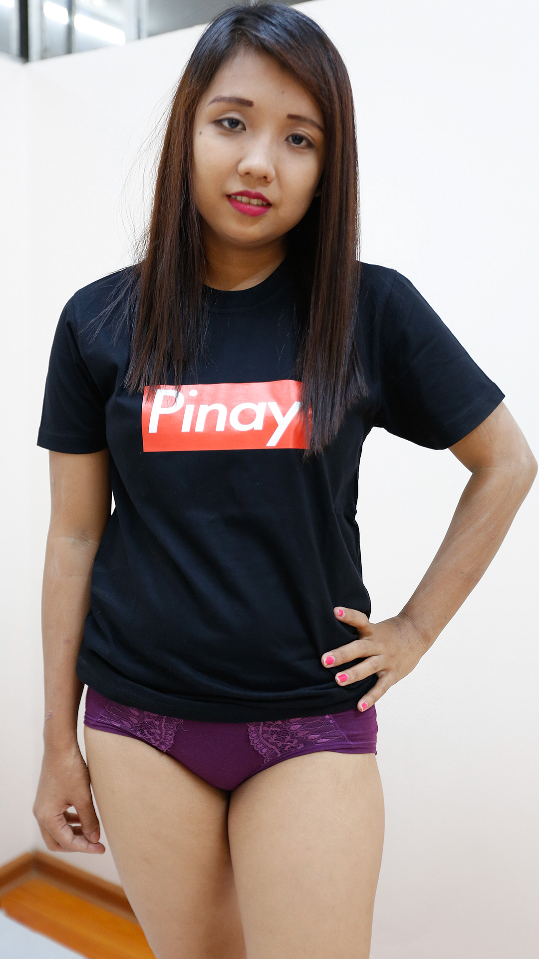 Asian Sex Diary Angel E Pinay shirt and purple panties