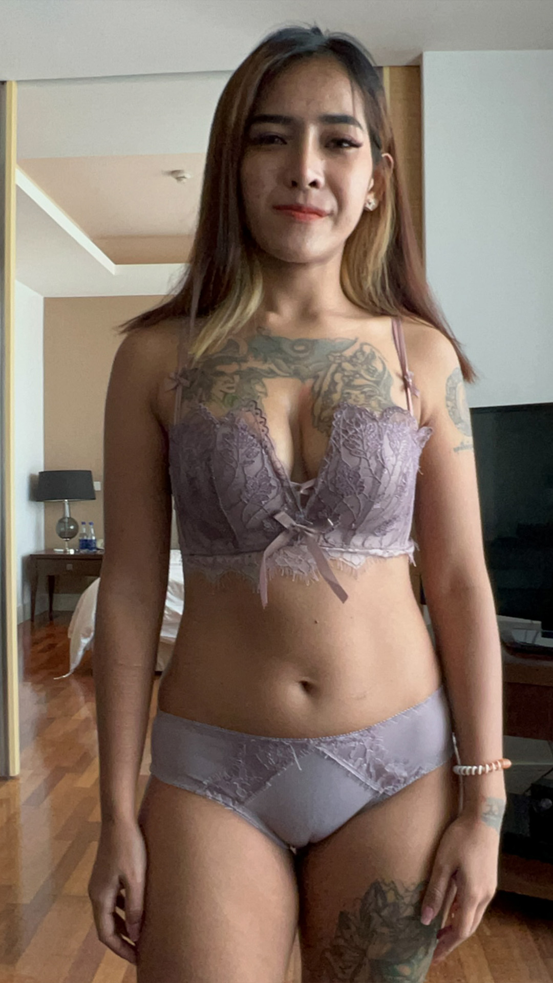 Asian Sex Diary Gif C poses in sexy lingerie
