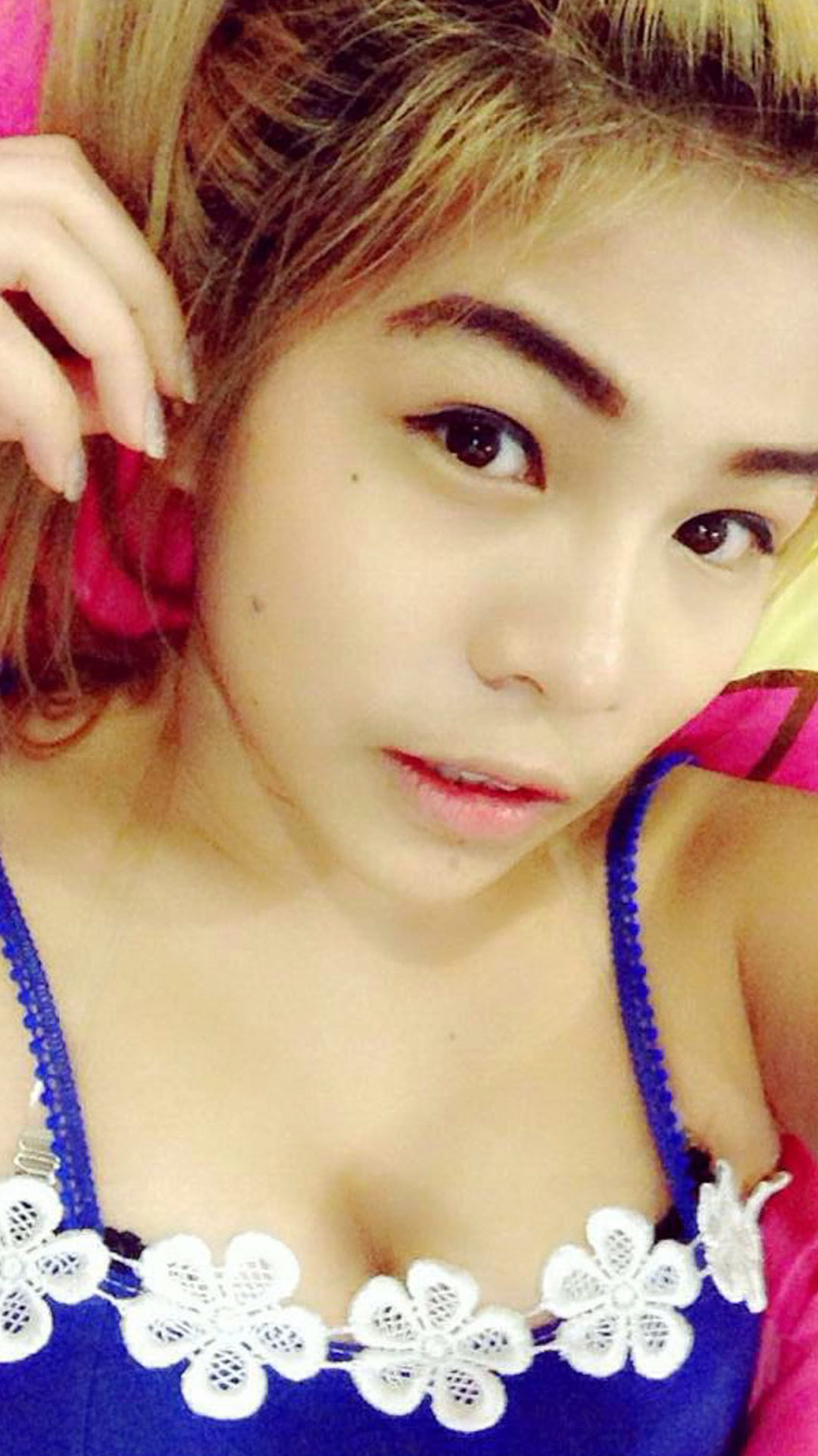 Tiny Asian Sex Diary Pob poses in cute selfie