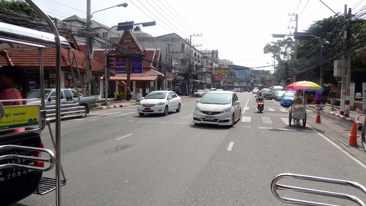 View of cars on Beach Road In Pattaya