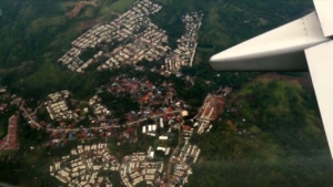 View of houses from plane window on my Arrival In The Philippines