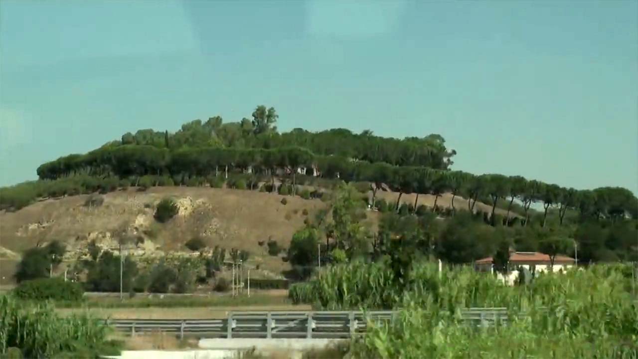 View of countryside while travelling from Paris To Rome