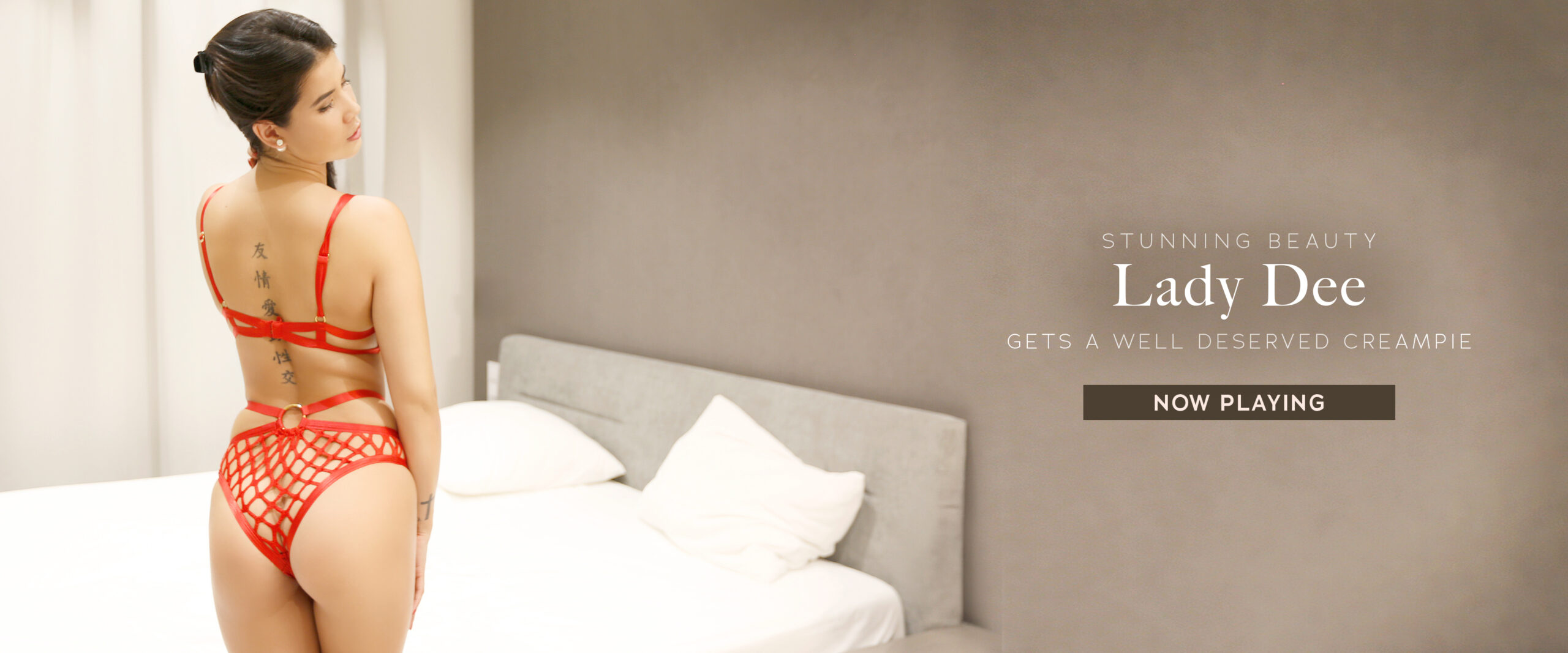 Stunning Beauty Lady Dee shows ass in fishnets before getting creampie on Asian Sex Diary